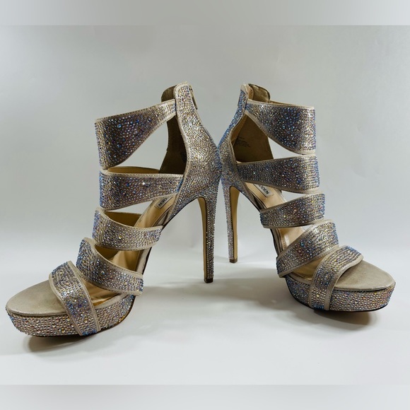 STEVEN MADDEN RHINESTONES HEELS 11M - Picture 3 of 9